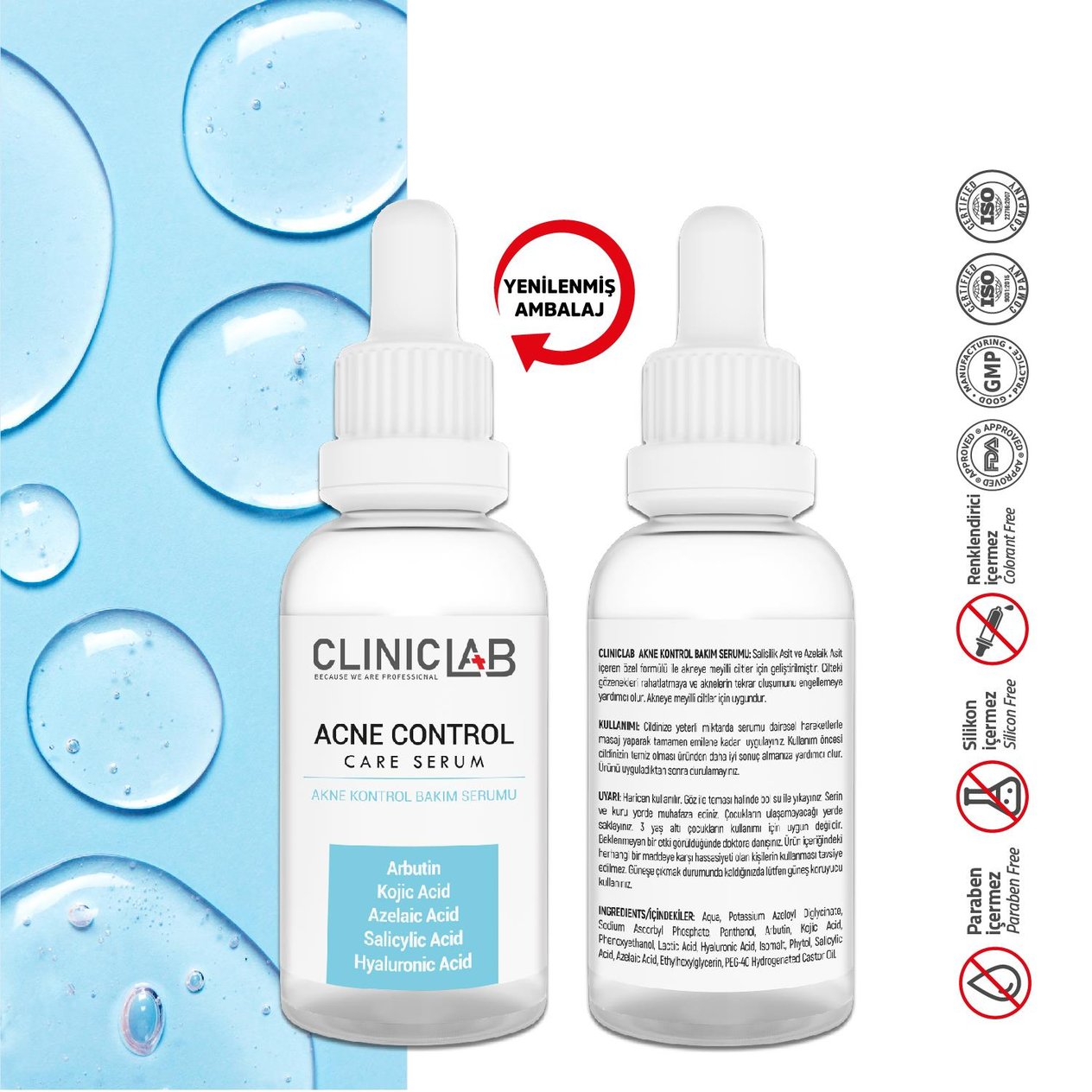 ClinicLab Akne Kontrol Bakım Serumu 30 ml