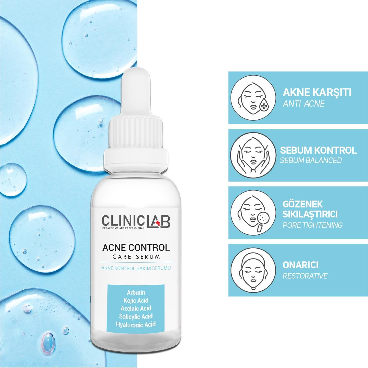 ClinicLab Akne Kontrol Bakım Serumu 30 ml