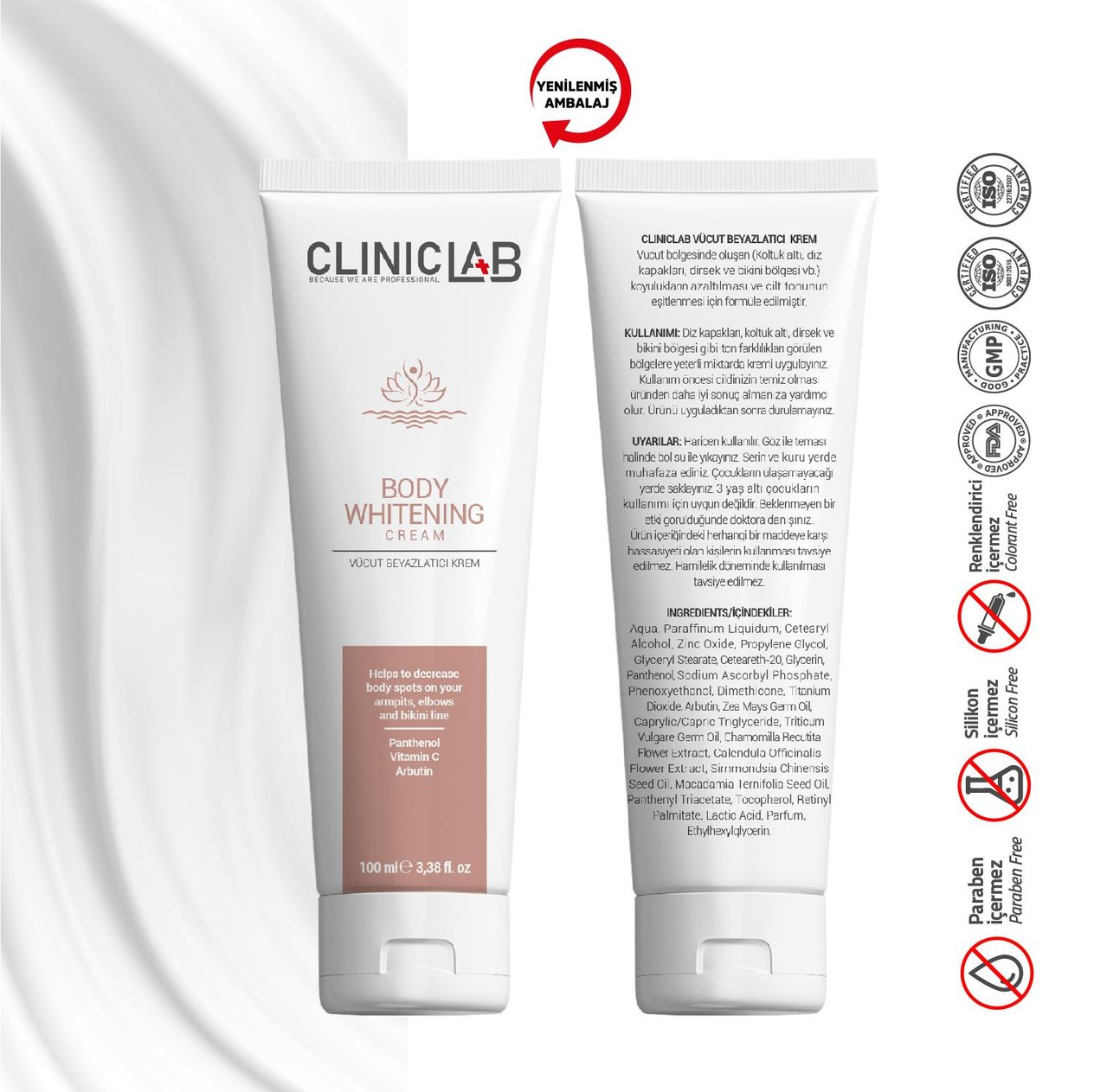 ClinicLab Leke Karşıtı Vücut Beyazlatıcı Krem 100ml