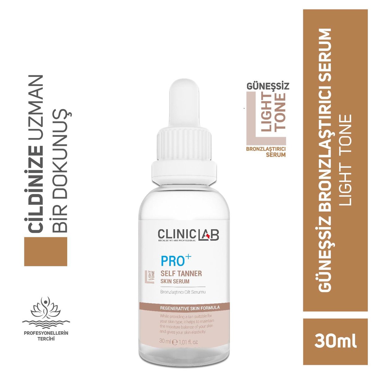 ClinicLab Pro+ Bronzlaştırıcı Cilt Serumu Ligth Tone 30 ml