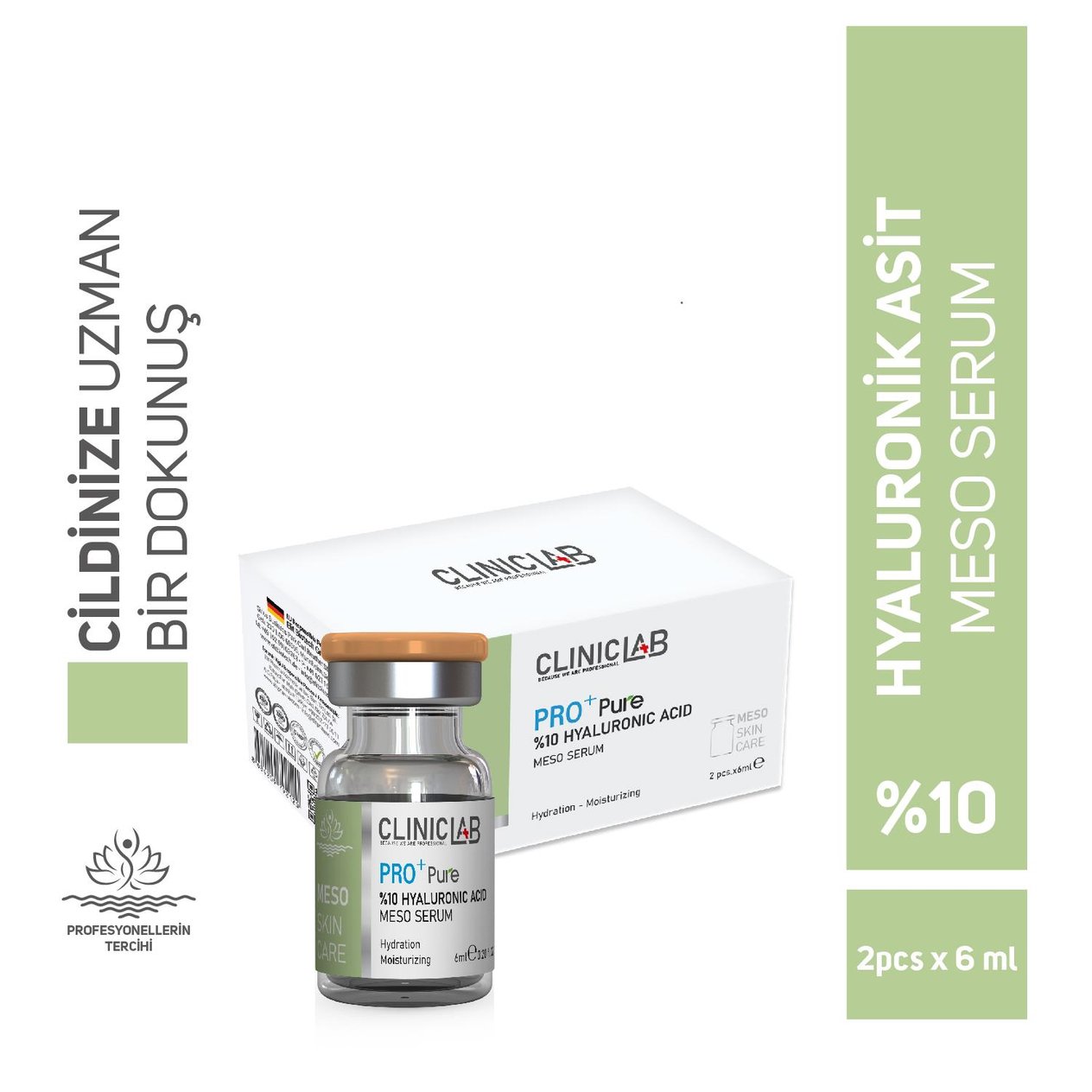 Cliniclab Pro+ Pure %10 Hyaluronic Acid Meso Serum 6 mL x 2 pcs  