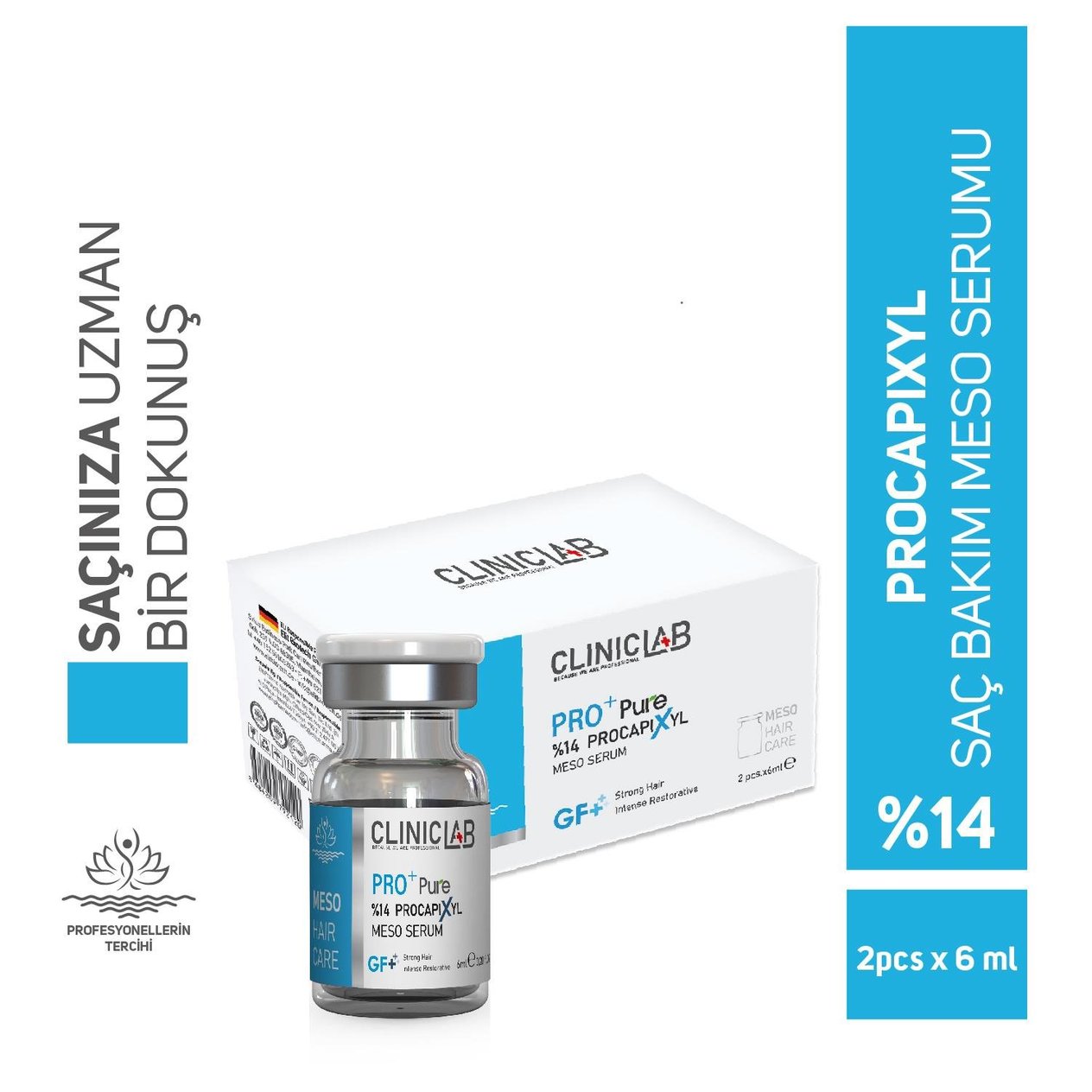 Cliniclab Pro+ Pure %14 Procapixyl Growth Factor Meso Serum 6 mL x 2 pcs  