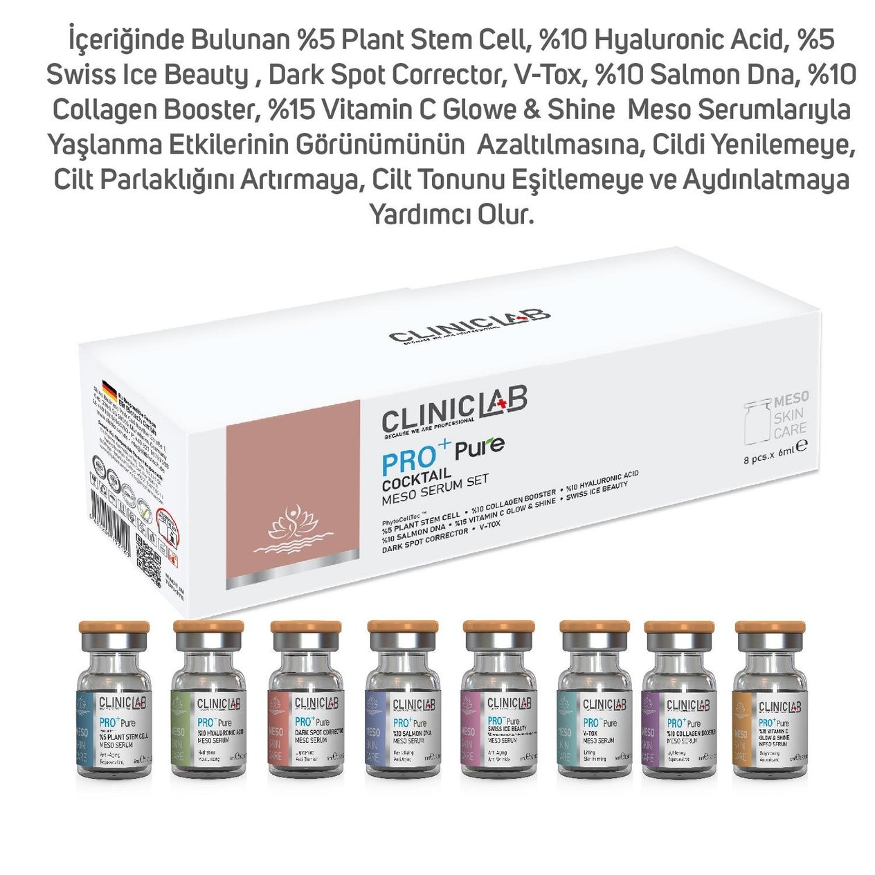 Cliniclab Pro+ Pure Cocktail Skin Care Meso Serum 6 mL x 8 pcs  