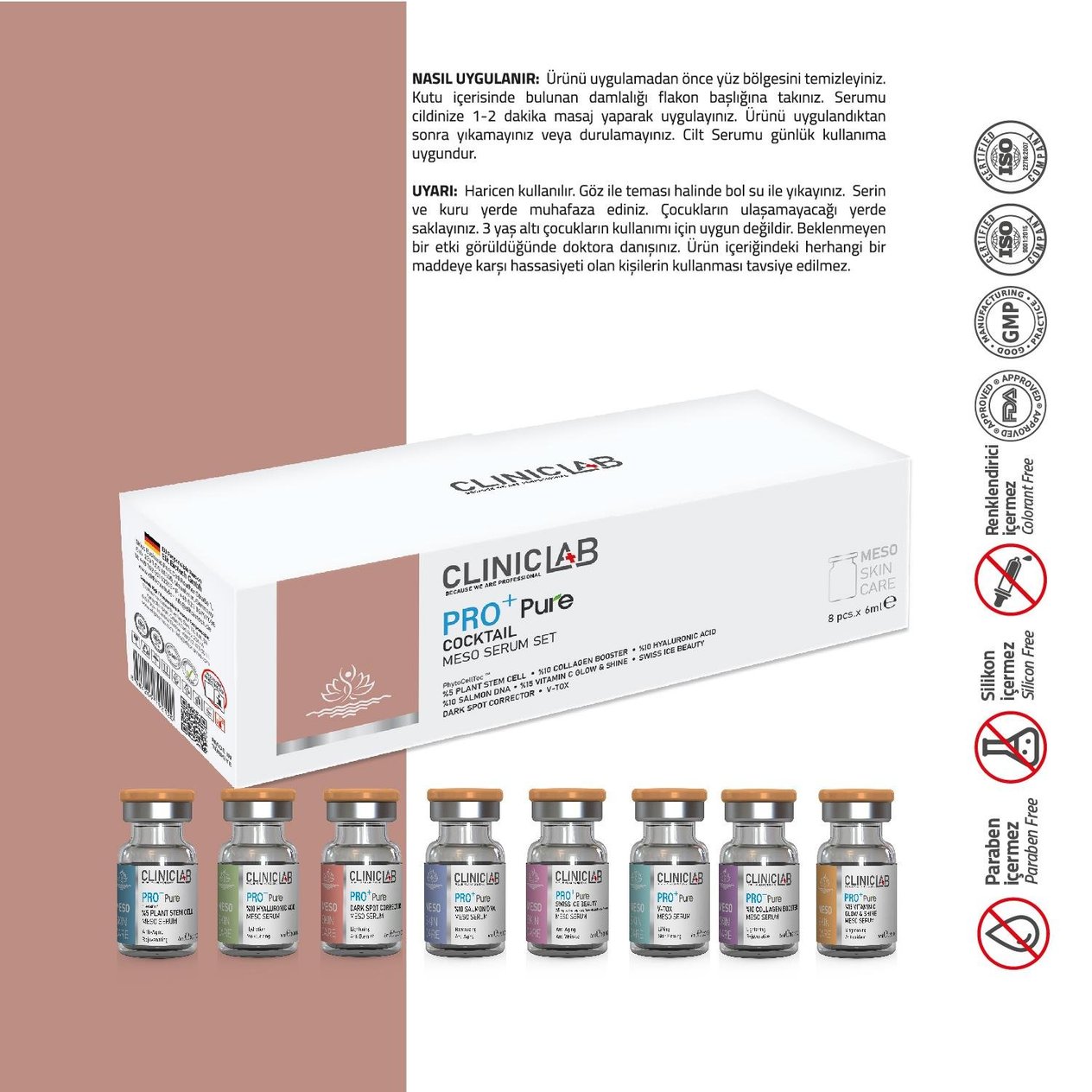 Cliniclab Pro+ Pure Cocktail Skin Care Meso Serum 6 mL x 8 pcs  