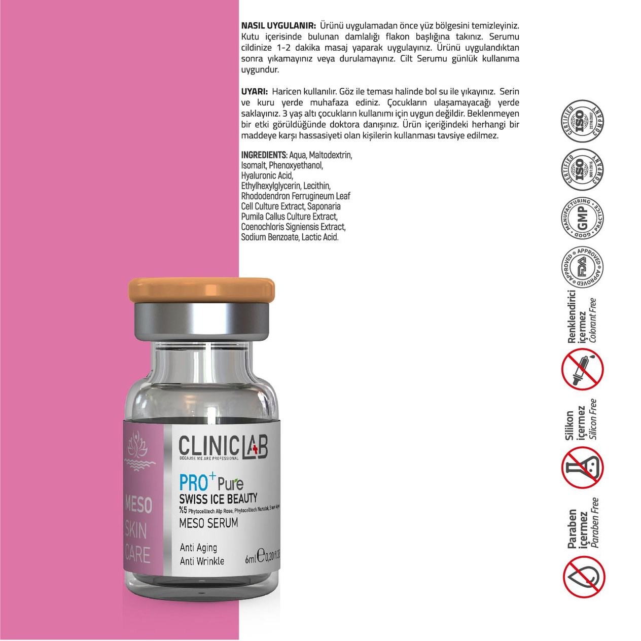 Cliniclab Pro+ Pure Swiss Ice Beauty Meso Serum 6 mL x 10 pcs
