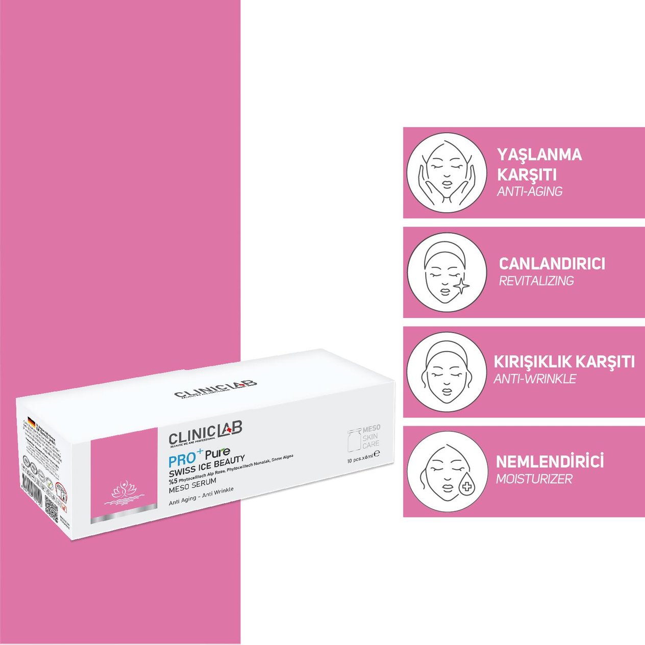 Cliniclab Pro+ Pure Swiss Ice Beauty Meso Serum 6 mL x 10 pcs