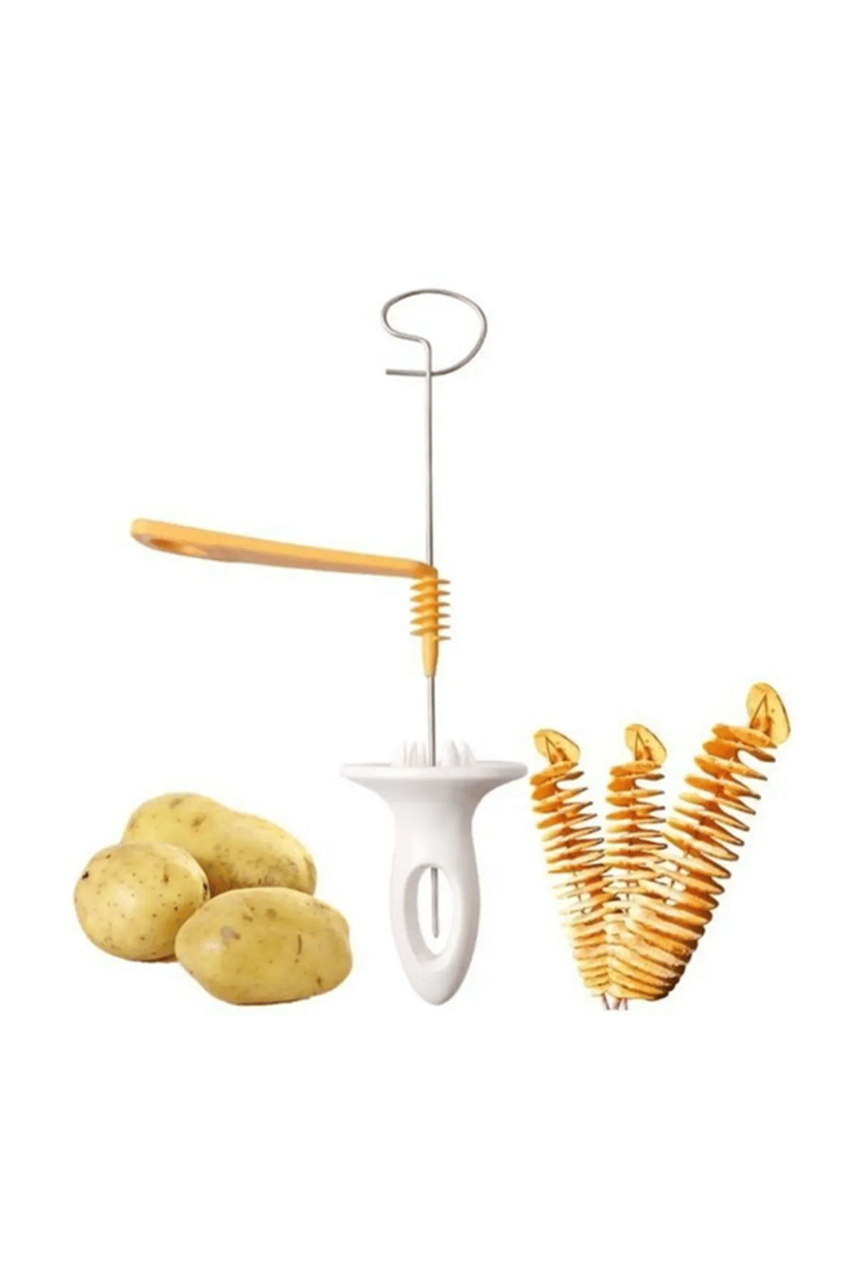 Spiral Patates Dilimleyici Çubukta Patates Cips Yapma Aparatı