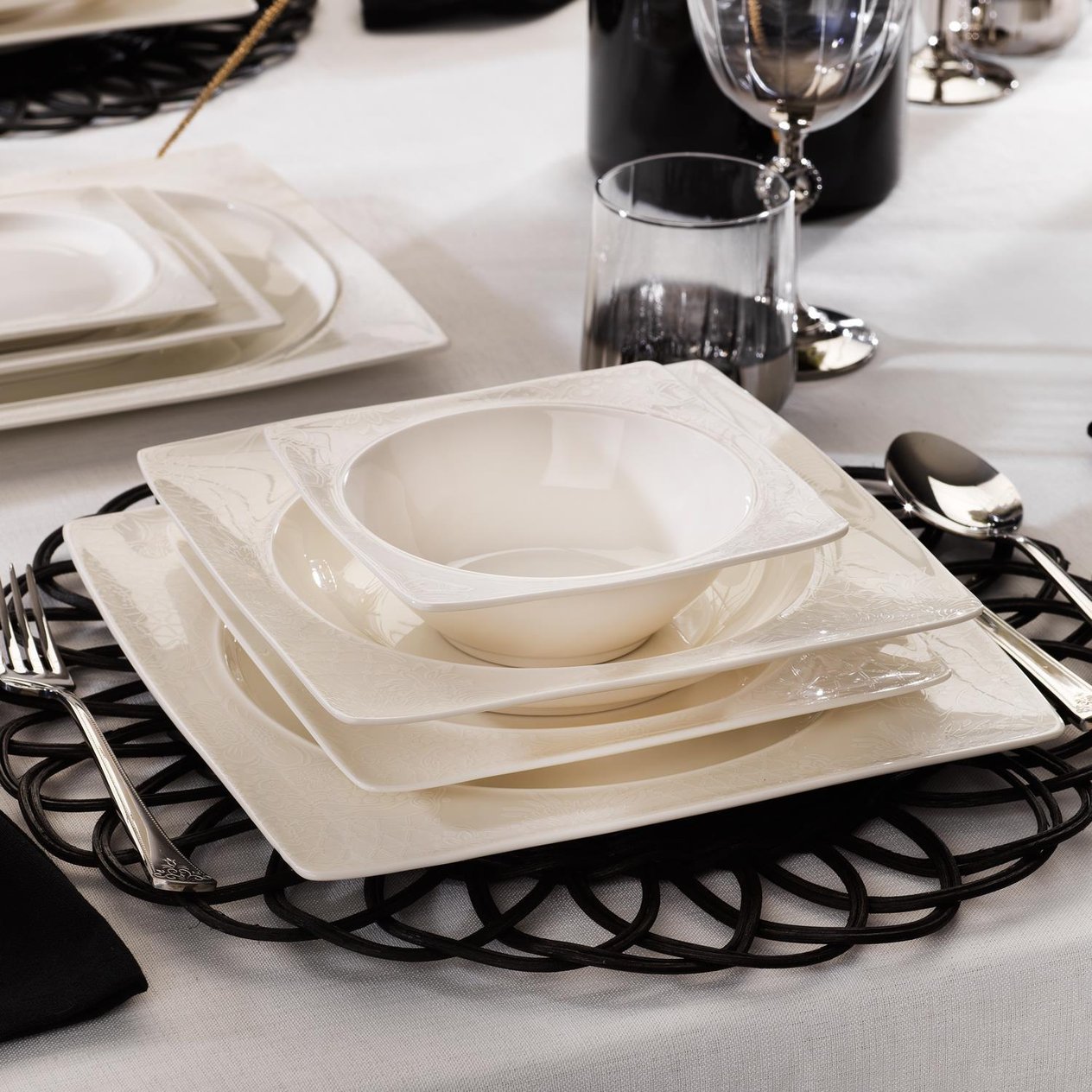 SCHAFER BYZ04 646 GLAMOR SENSE 60 PRC YEMEK TAKIMI BEYAZ