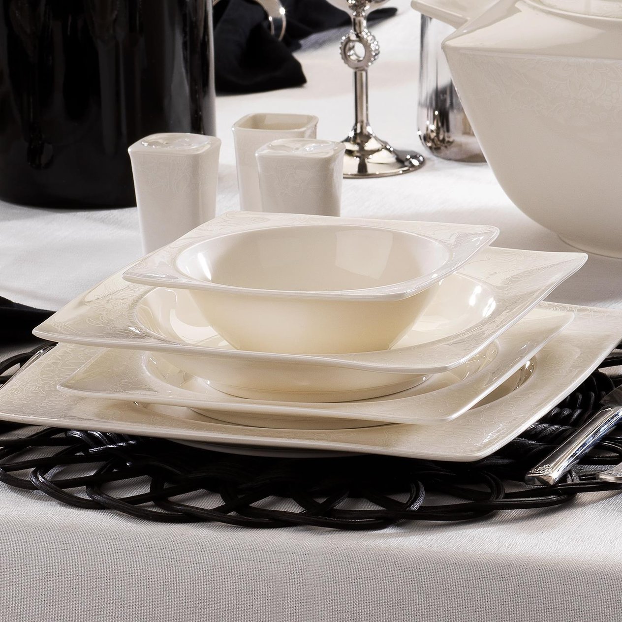 SCHAFER BYZ04 646 GLAMOR SENSE 60 PRC YEMEK TAKIMI BEYAZ