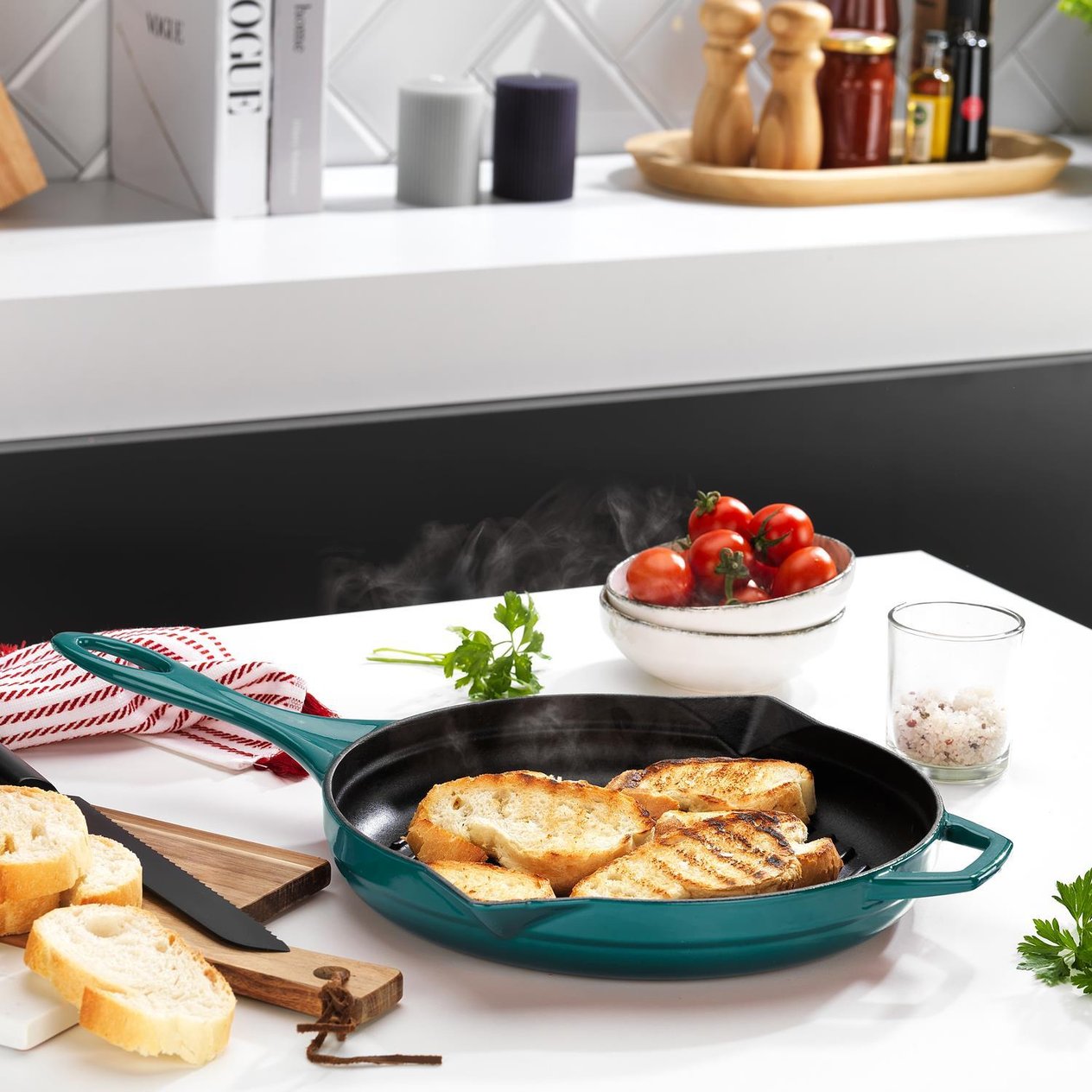 SCHAFER TUR03 392 GUSS CHEF DOKUM YUVARLAK GRILL TAVA 28CM