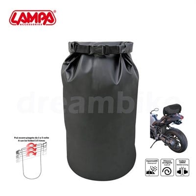 Lampa Dry-Tube 10L Su Geçirmez Arka Motosiklet Çantası 20x50cm 91258