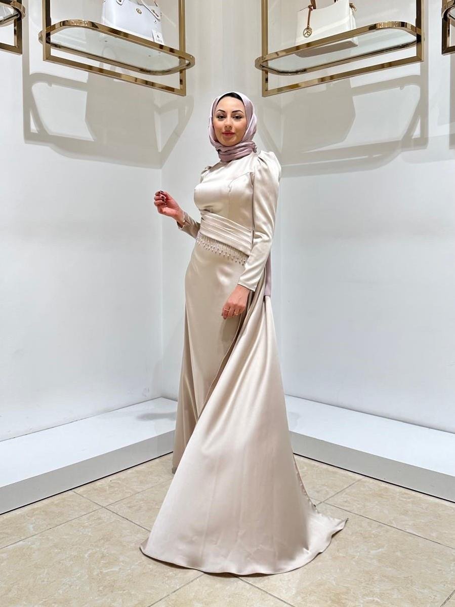 HENNİN BAYAN TESETTÜR ABİYE 4608 Bej