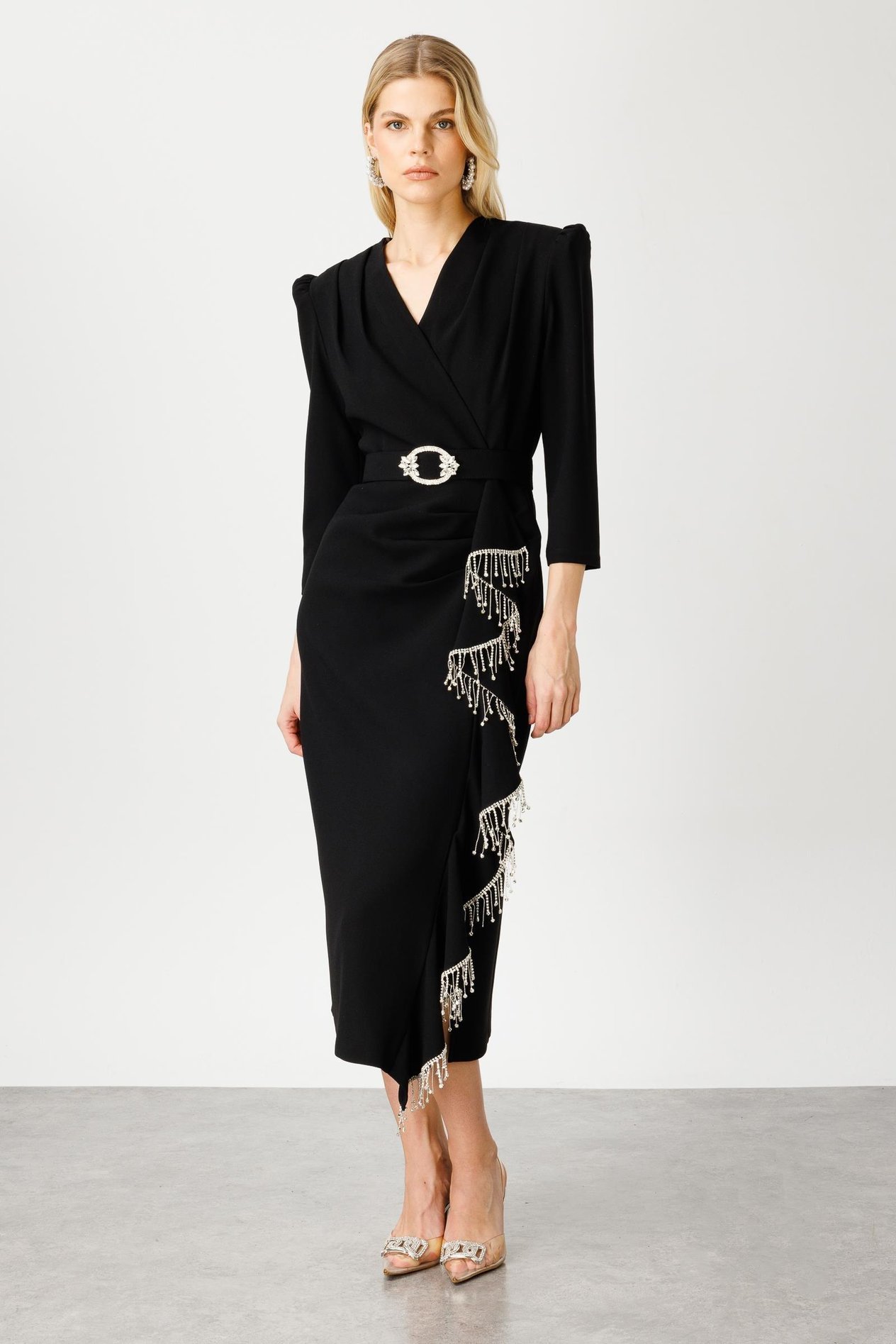 MODA İLGİ KRUVAZE ELBİSE 06593 Siyah