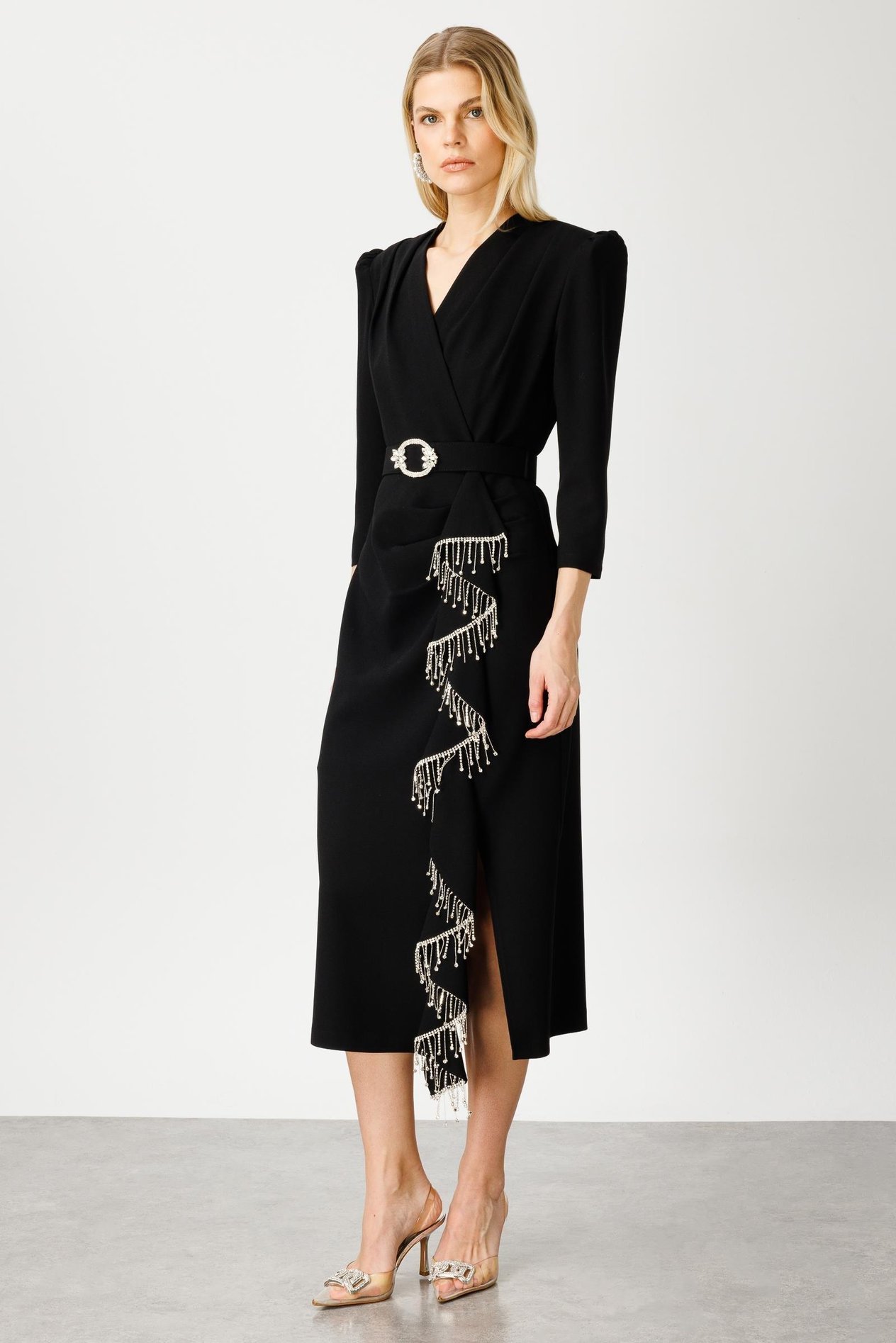 MODA İLGİ KRUVAZE ELBİSE 06593 Siyah