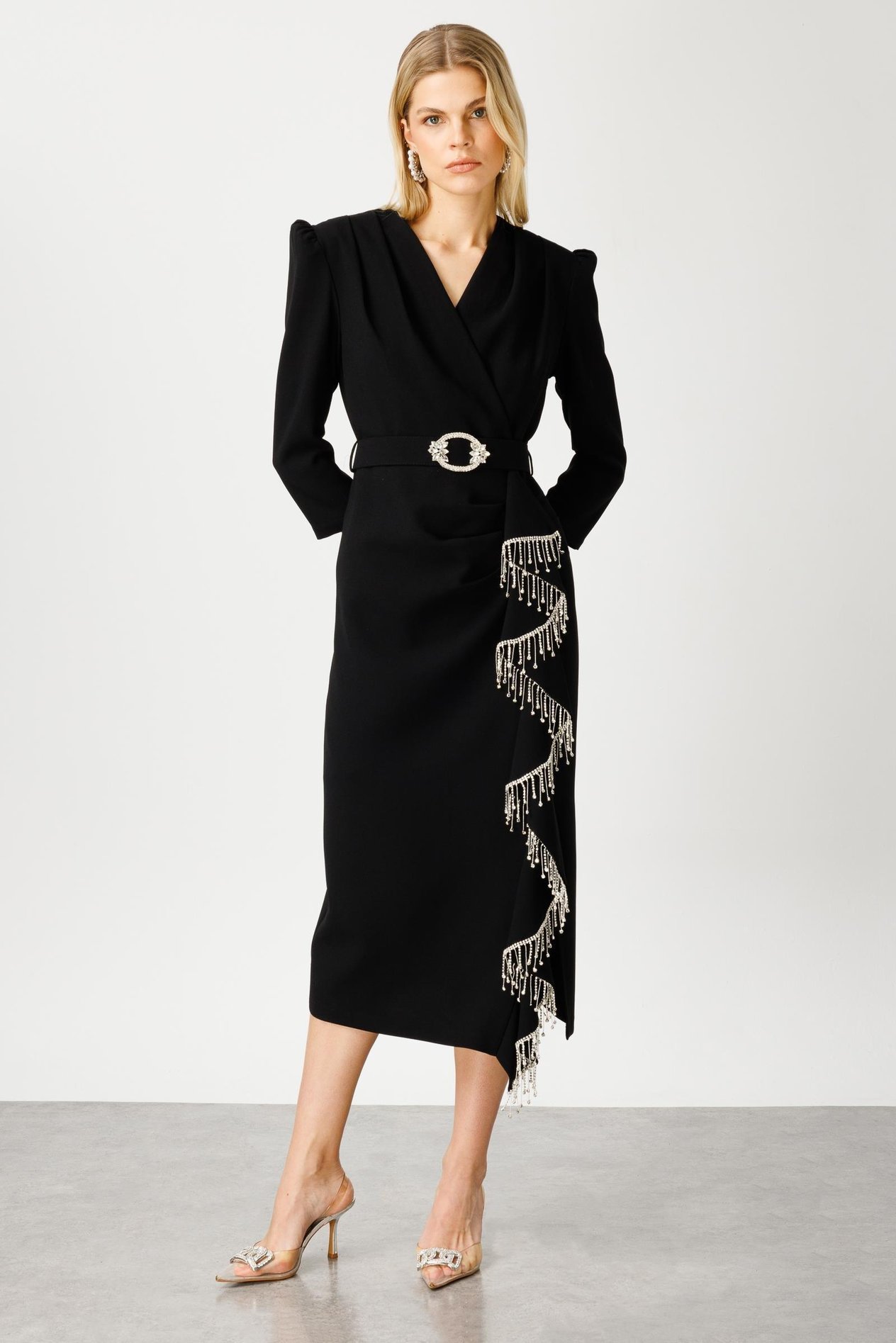 MODA İLGİ KRUVAZE ELBİSE 06593 Siyah