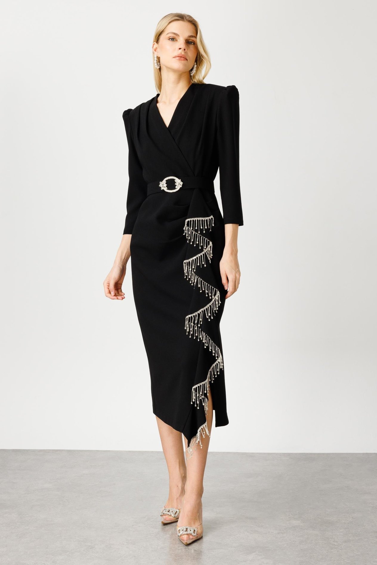 MODA İLGİ KRUVAZE ELBİSE 06593 Siyah