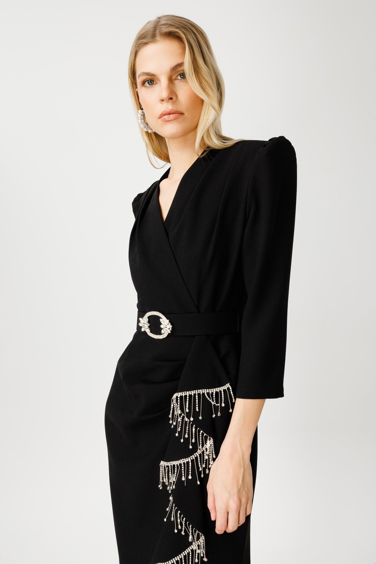MODA İLGİ KRUVAZE ELBİSE 06593 Siyah