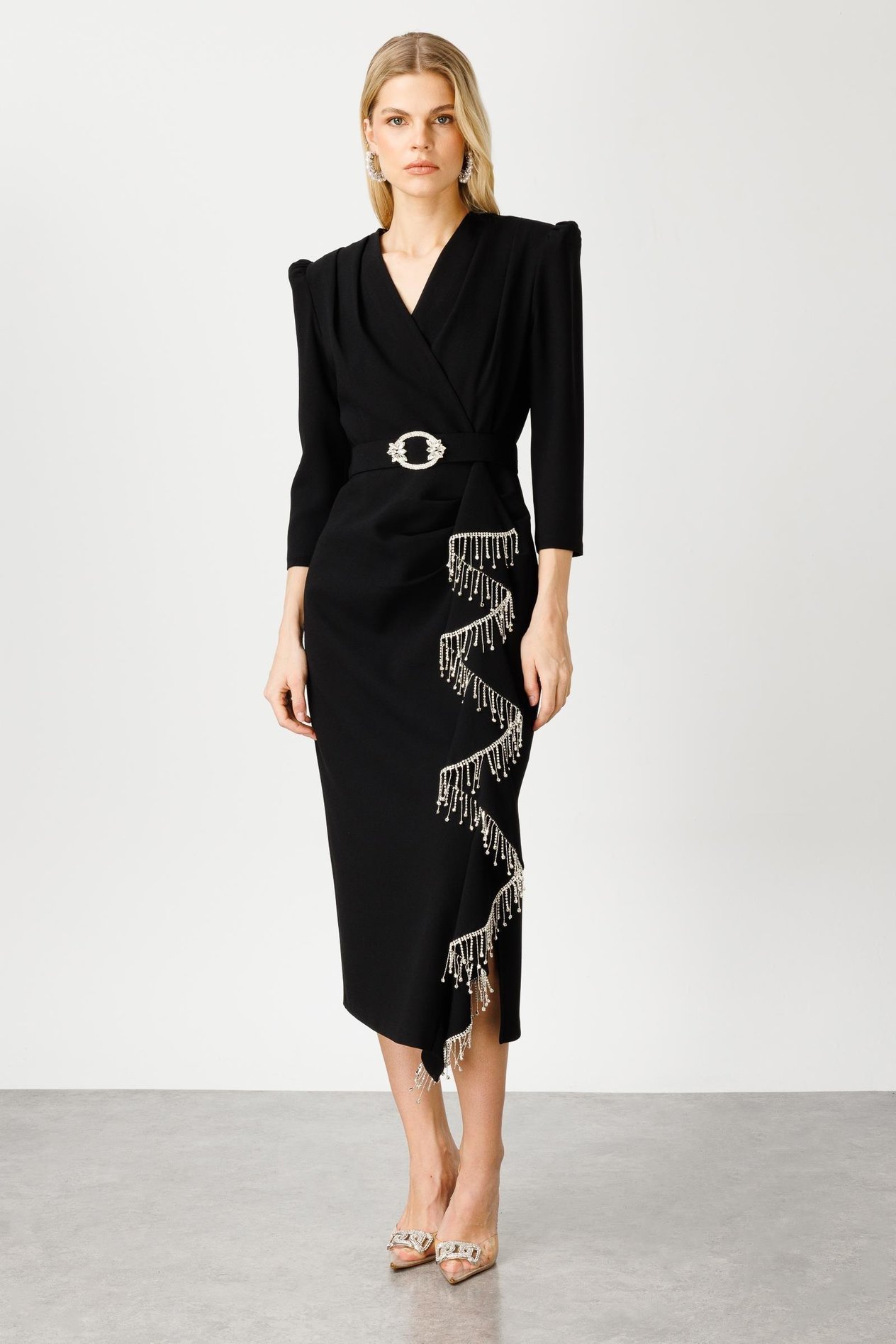 MODA İLGİ KRUVAZE ELBİSE 06593 Siyah