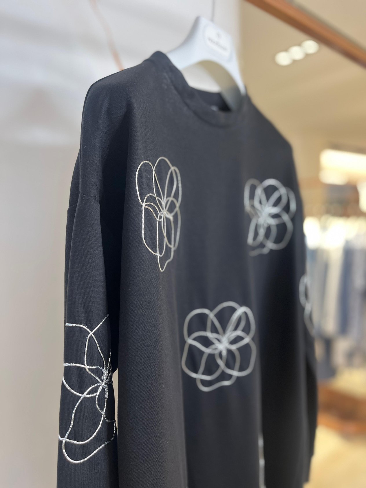 MOODBASİC ÇİÇEK NAKIŞLI SWEATSHIRT MM21.0328 Siyah