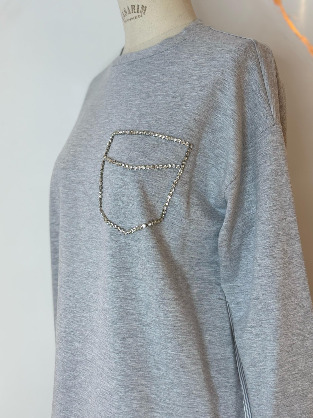 MOODBASİC TAŞLI CEPLİ SWEATSHIRT MM21.0318 Gri