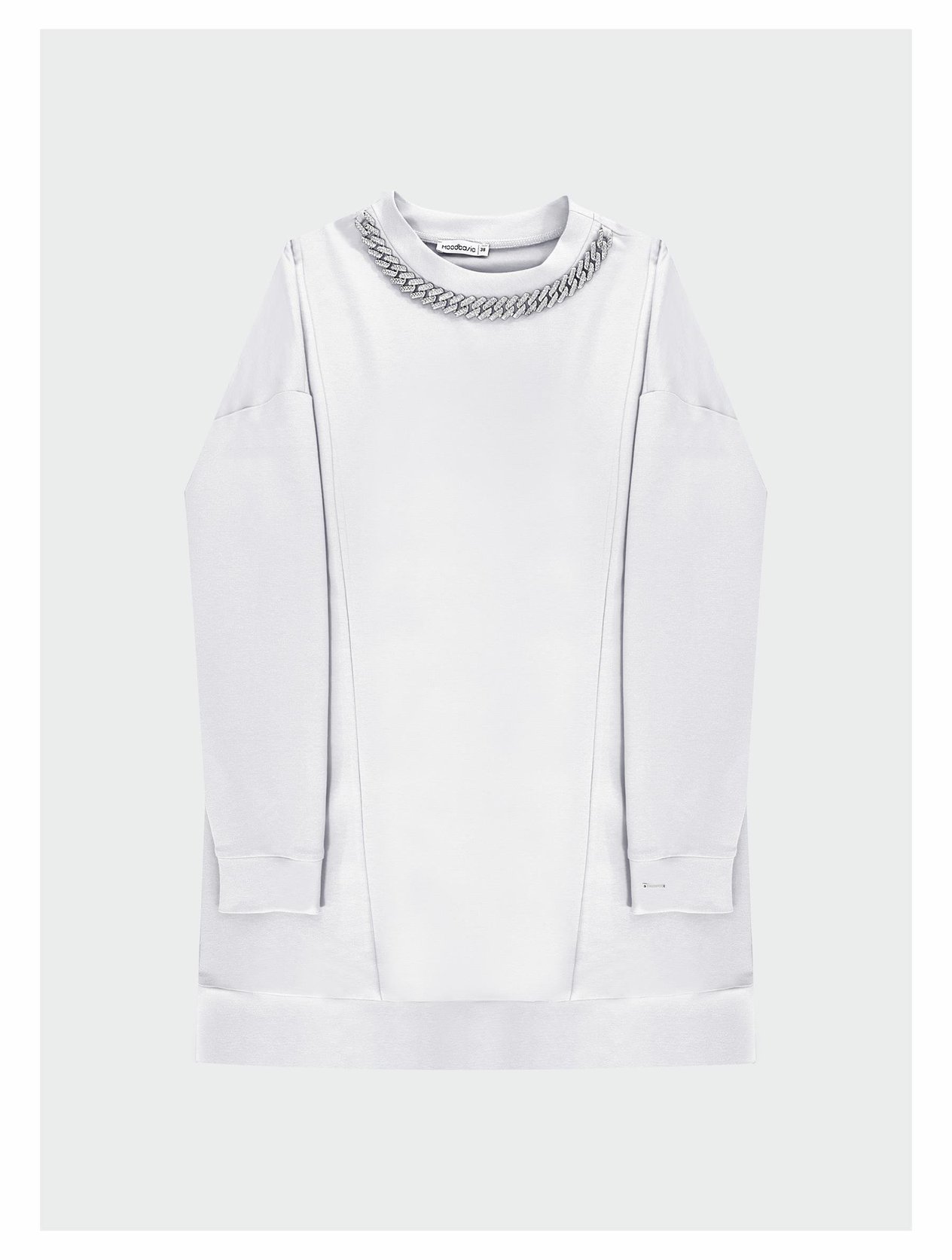MOODBASİC YAKASI ZİNCİRLİ SWEAT MB21.239 BEYAZ