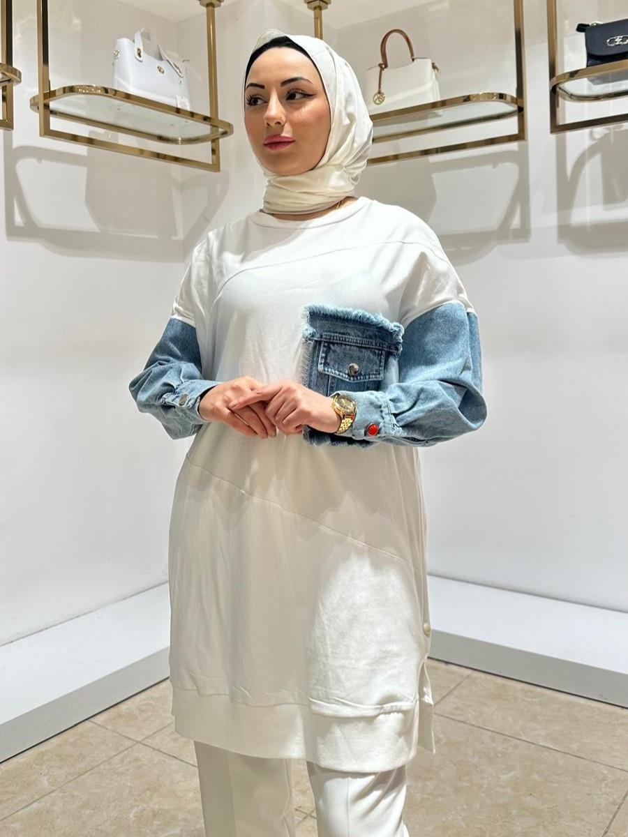 PUANE BAYAN TUNİK 10411 Mavi