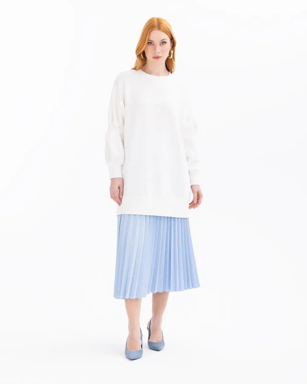 SCL AKSESUARLI SWEATSHIRT -501005 Ekru