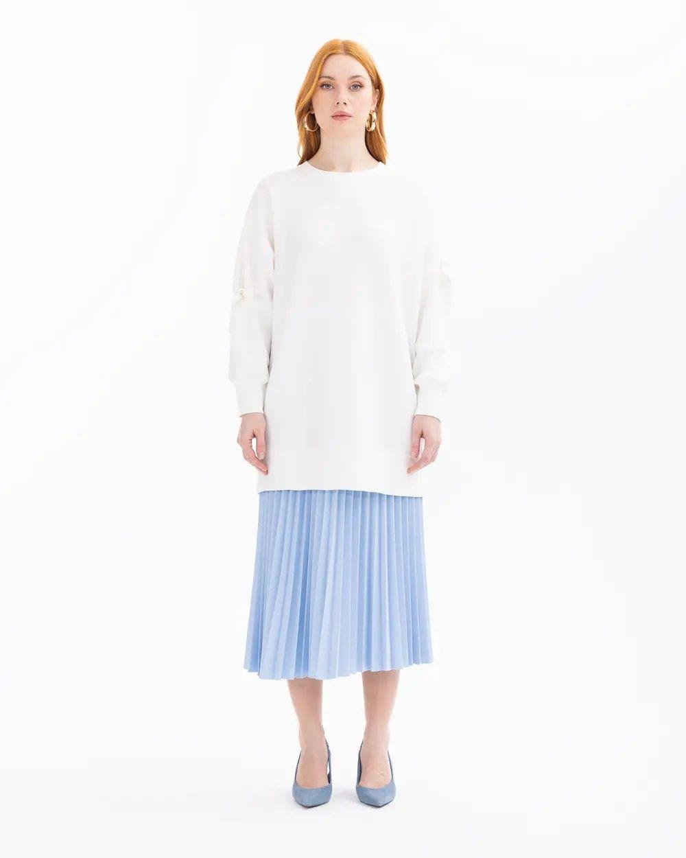 SCL AKSESUARLI SWEATSHIRT -501005 Ekru