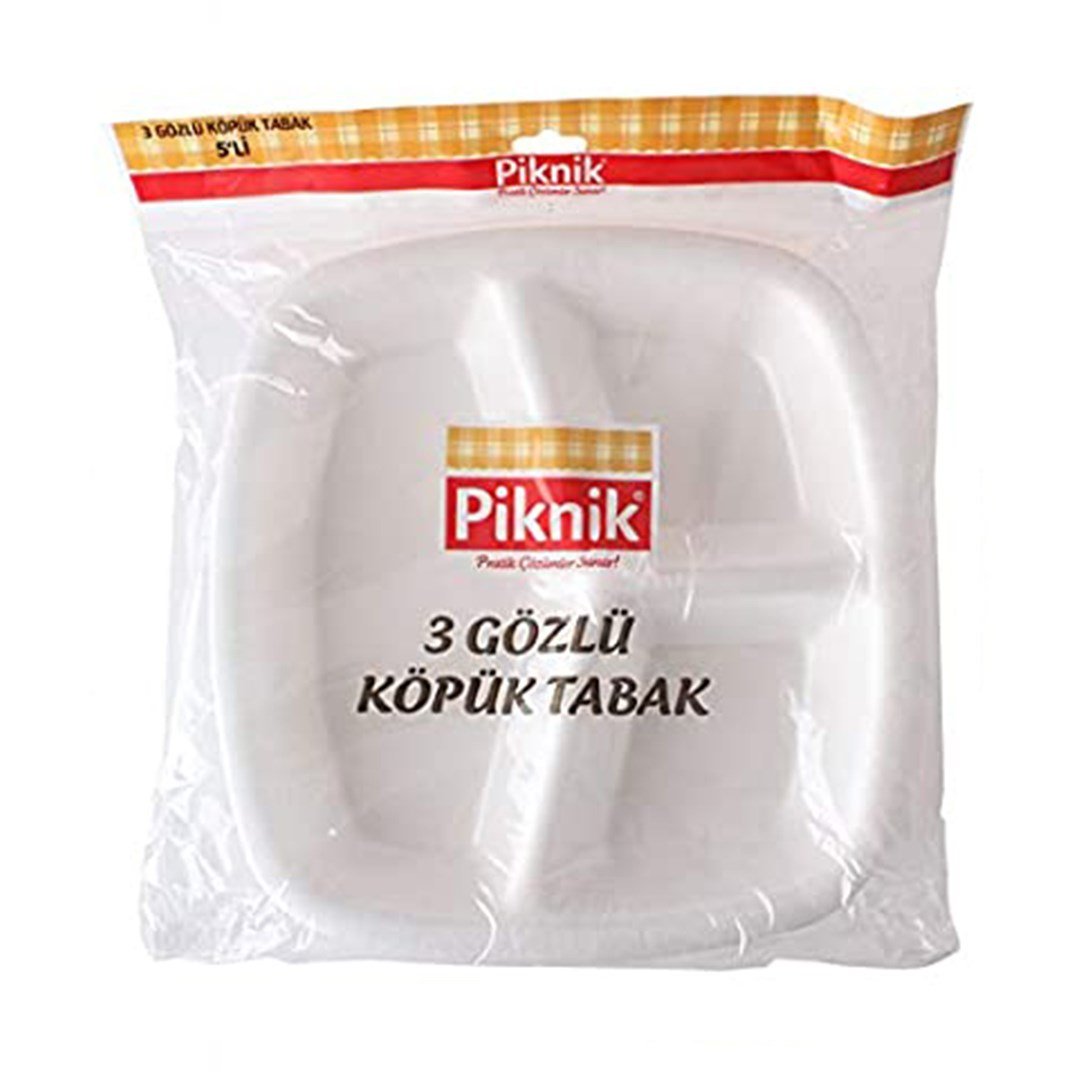 Piknik 3 Gözlü Köpük Tabak 5 liKategorisiz