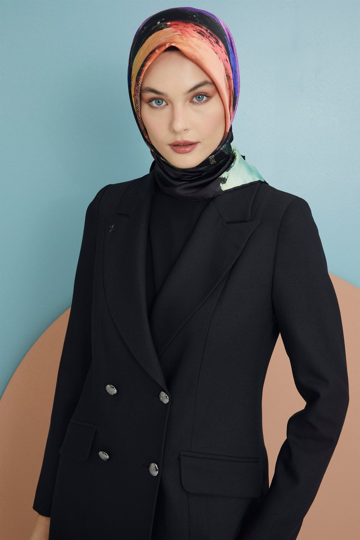 Desenli Zühre İpek Eşarp