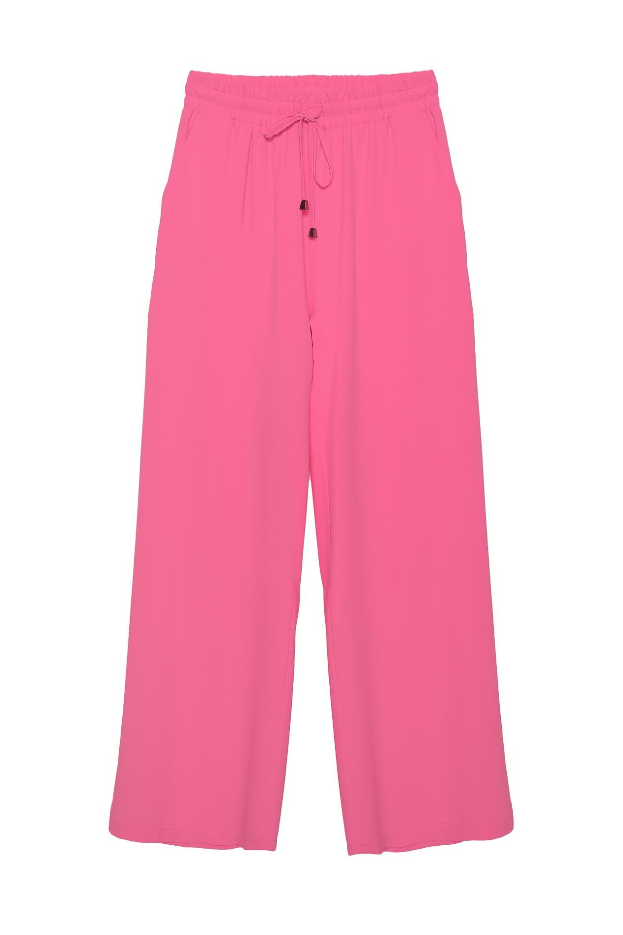 Quzu Beli Lastikli Bol Paça Pantolon Pembe