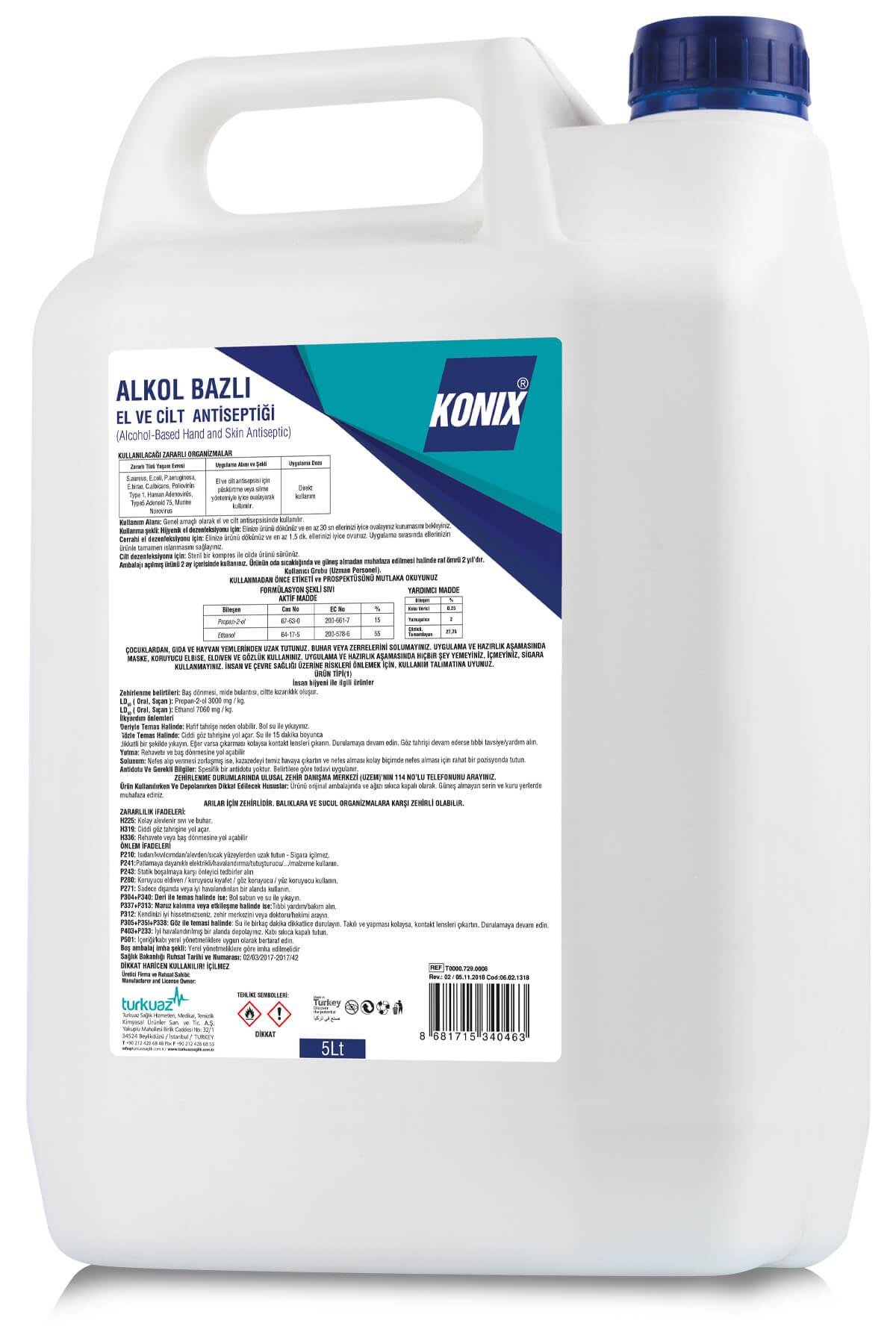 KONİX EL VE CİLT ANTİSEPTİĞİ 5000 ML