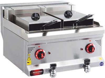 KARACASAN ELEKTİRİKLİ 9+9 LT TAHLİYELİ FRİTÖZ PROFESYONEL 600 LÜK SERİ 