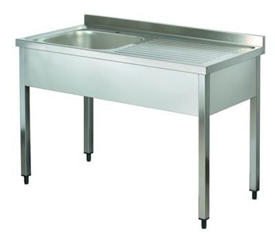 PASLANMAZ TEKLİ SOL EVYELİ TEZGAH 140X60X85 