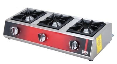 DRN SET ÜSTÜ 3 OCAKLI GAZLI VE LPG CE BELGELİ GAZMER ONAYLI 76X25X20