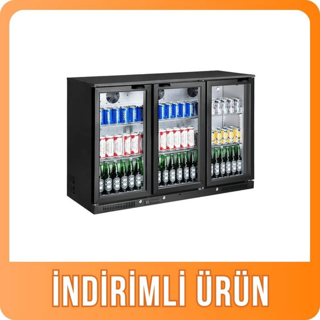 Vosco Bar Arkası Şişe Soğutucu Üç Kapılı VBB-S350 VoscoVosco Bar Arkası Şişe Soğutucu Üç Kapılı VBB-S350 Bar Arkası Şişe Soğutucu - Back BarVosco Bar Arkası Şişe Soğutucu Üç Kapılı VBB-S350 