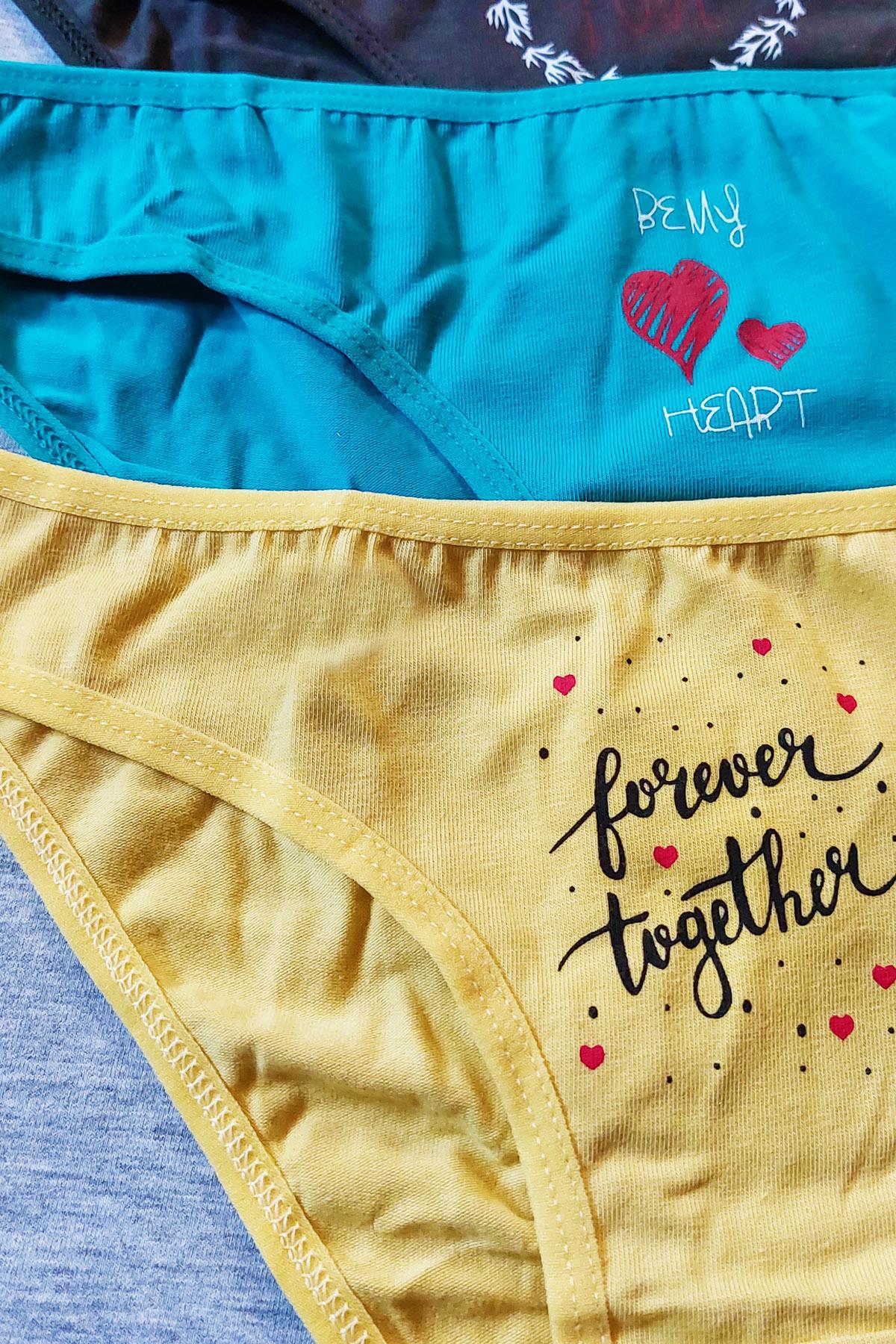 Sensu Kadın Baskılı Slip Külot 3 Lü Paket Set