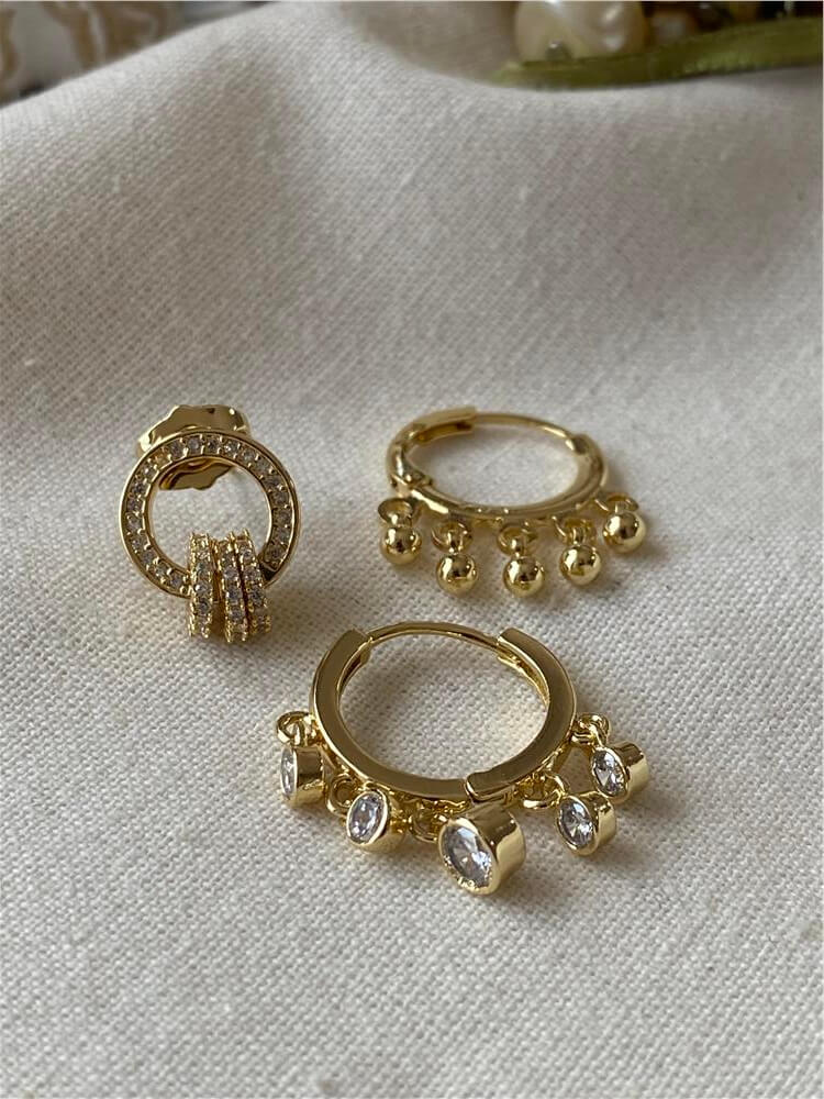 14K Shakira Model Halka Küpe Seti
