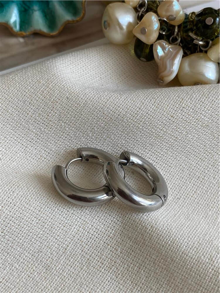 Çelik 2 cm Silver Boru Küpe