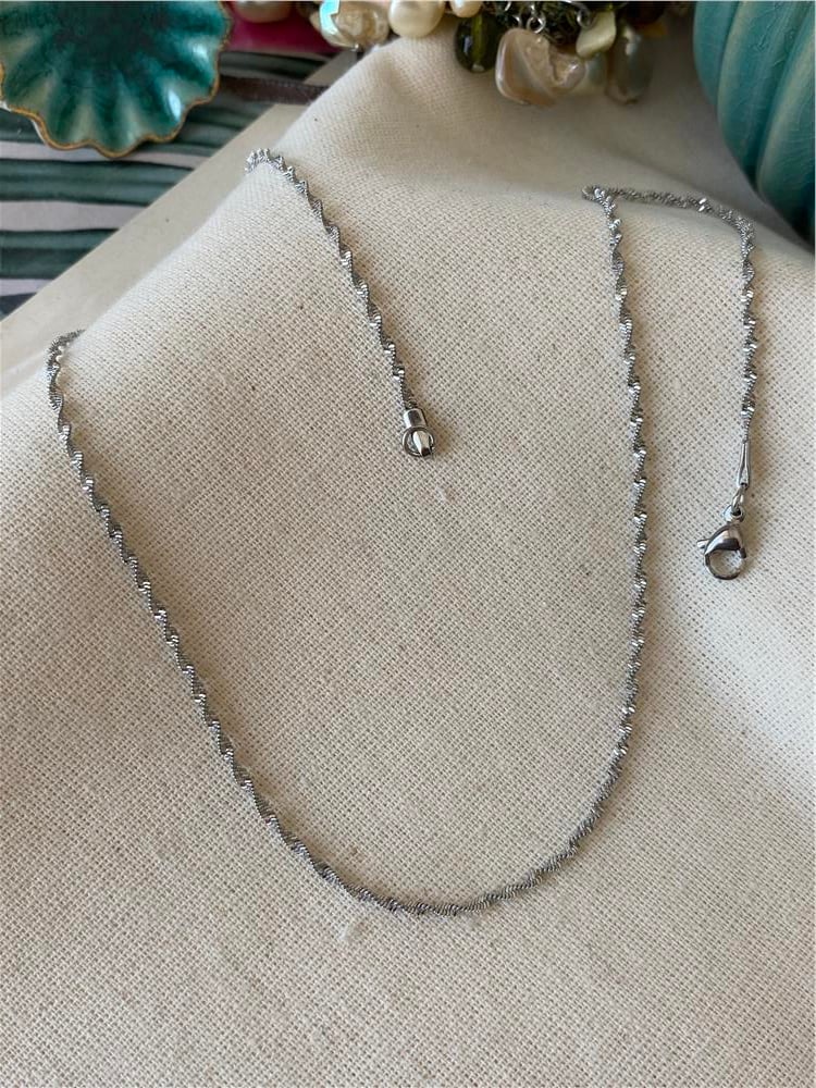 Çelik 45 cm Silver Singapur Zincir