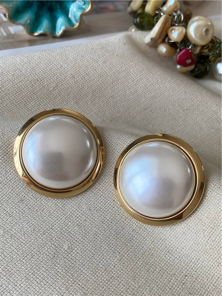 Çelik Big Pearl Küpe