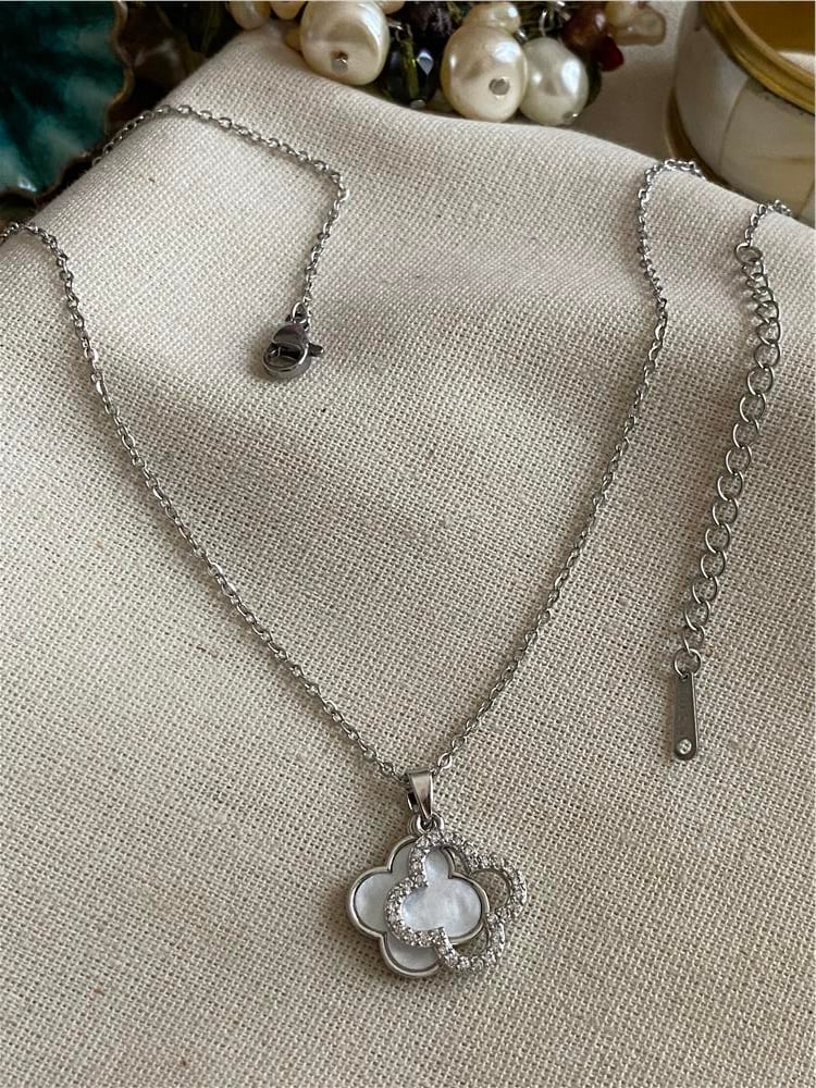 Çelik Çift Sallantılı Cleef Kolye