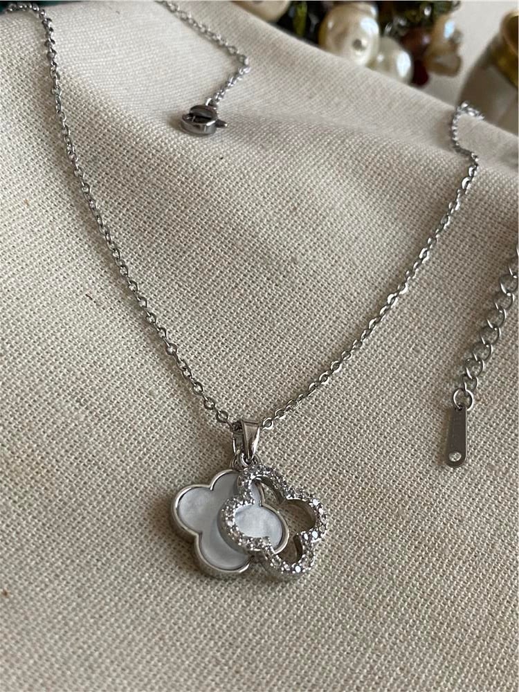 Çelik Çift Sallantılı Cleef Kolye