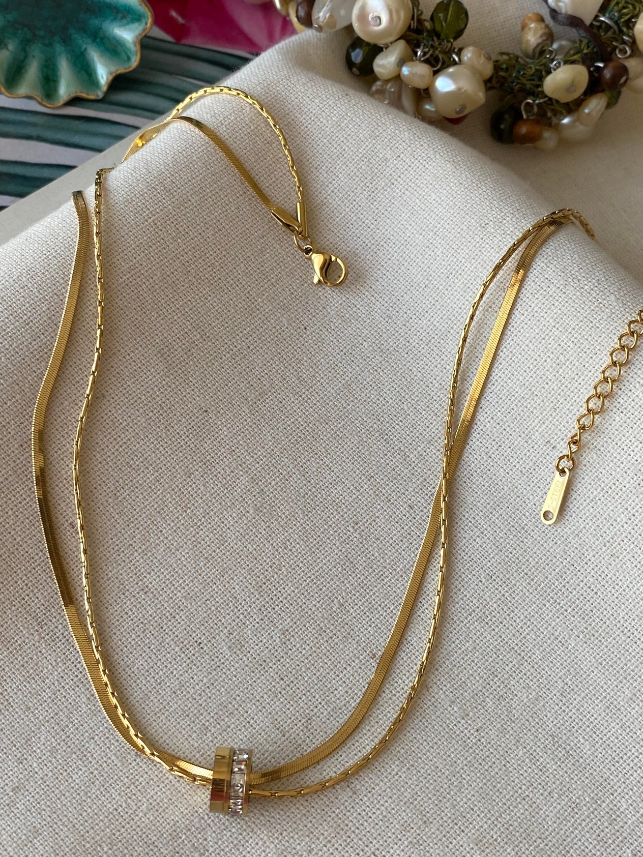 Steel Double Cylinder Necklace