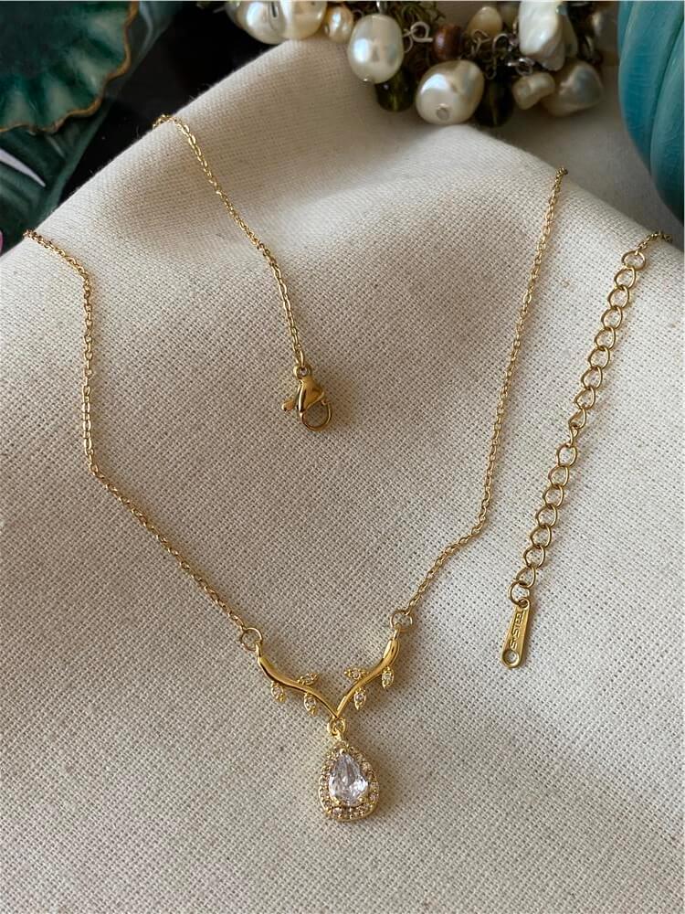 Çelik Gold Damla Model Çelenk Kolye