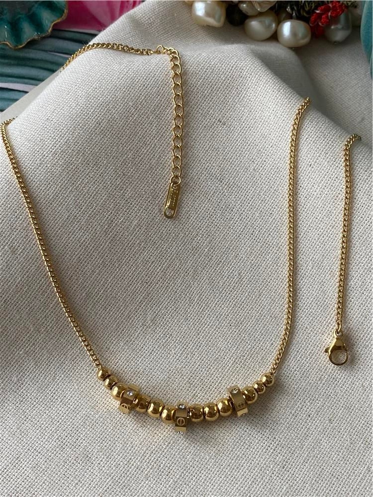 Çelik Gold Dorikalı Crtr Kolye