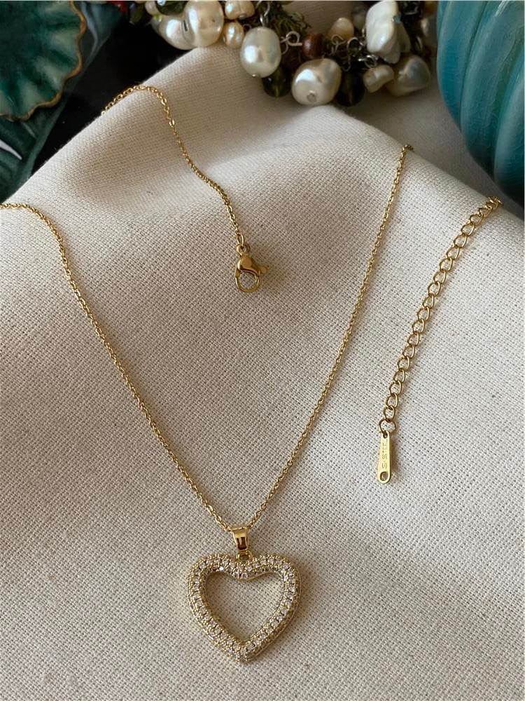 Çelik Gold Heart Kolye
