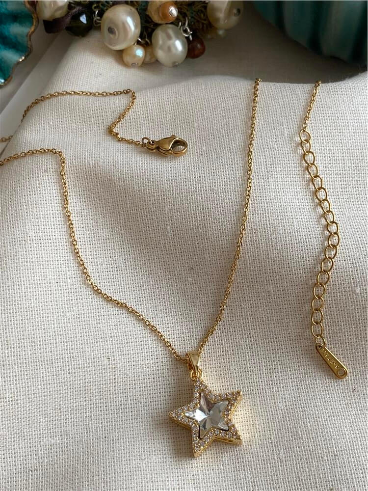 Çelik Gold Star Kolye