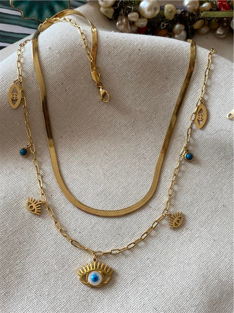 Çelik İkili Ferragni Kolye 