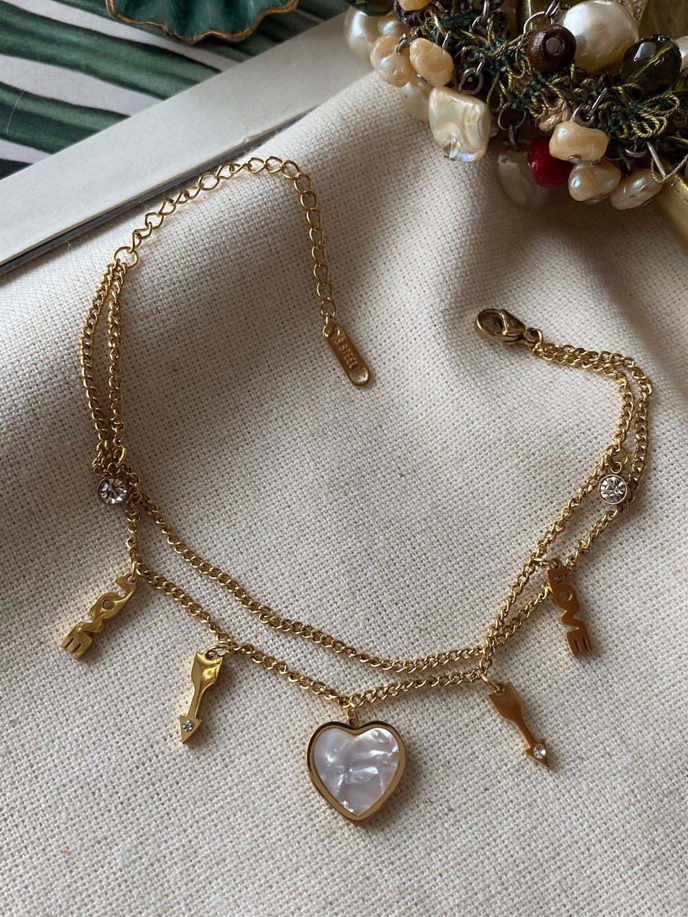 Çelik İkili Love Bileklik